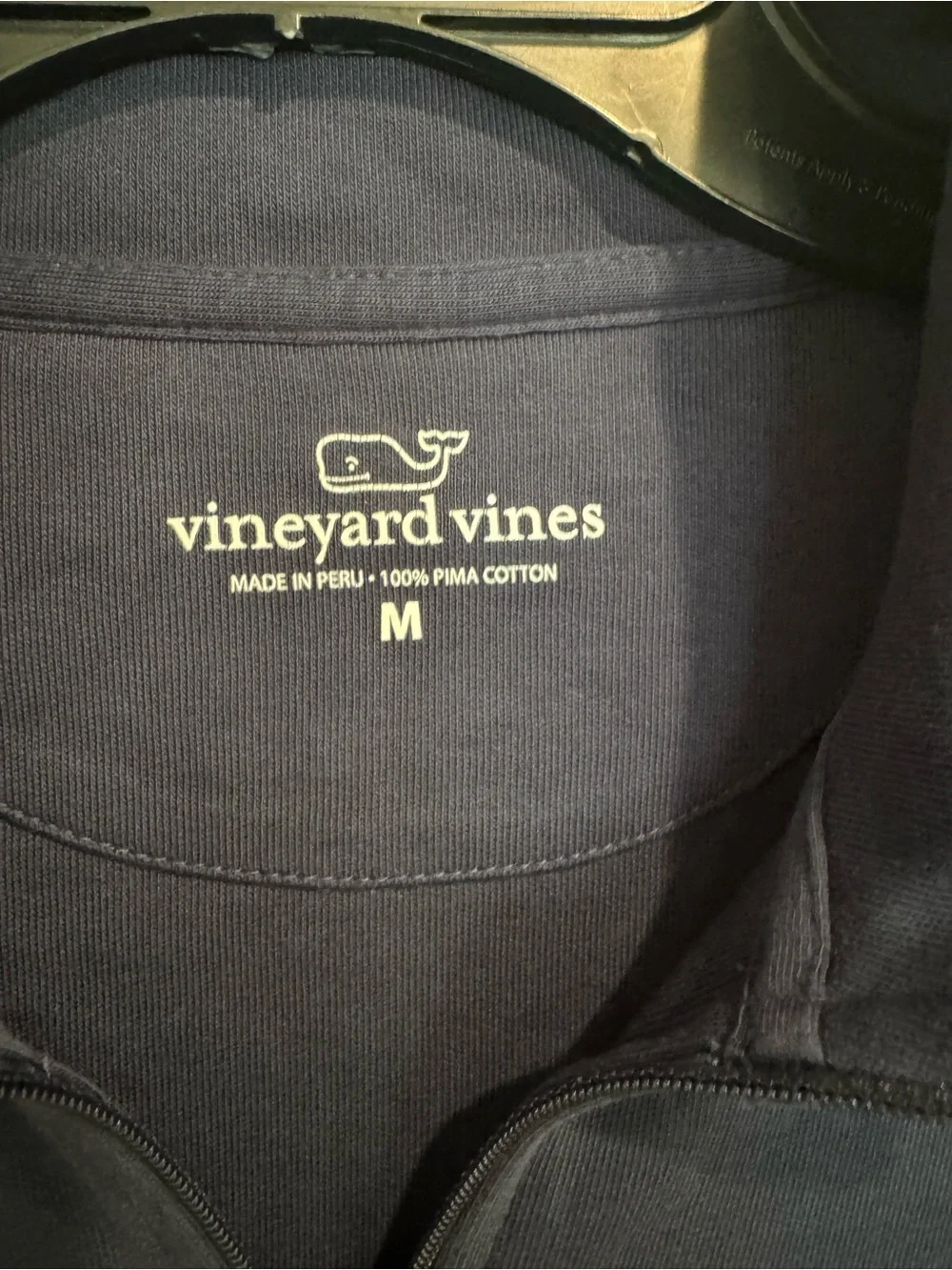 Vineyard Vines Navy Zip-Up Pullover with Whale Logo Preppy Golf Office Size M